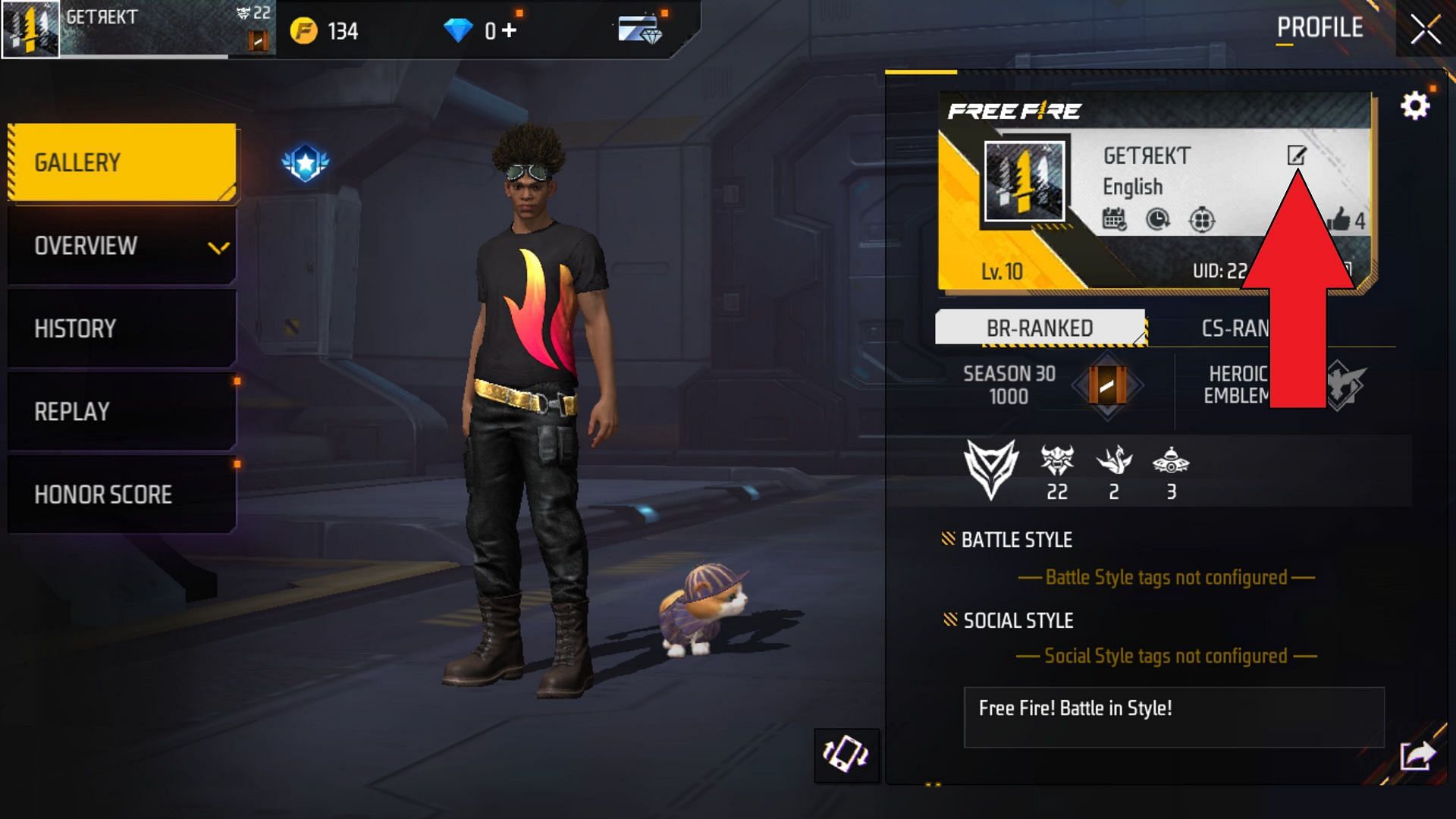 This is the icon you must tap (Image via Garena0